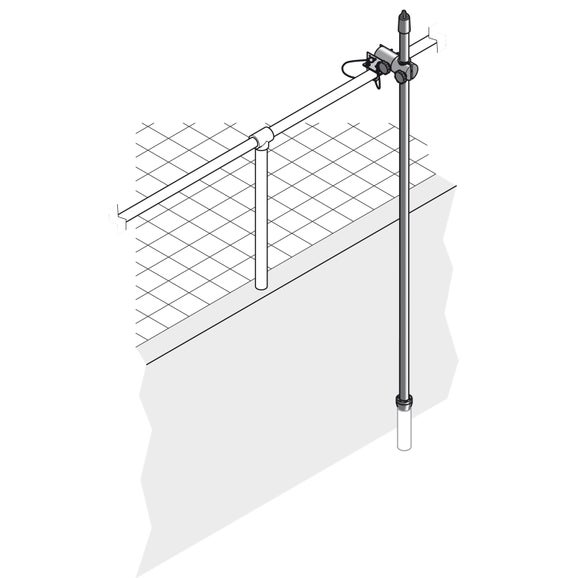 Pole mounting hardware pH, swivel, 1"NPT, PVC pole 2 m