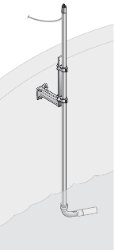 UVAS Pole mounting hardware, 24 cm bracket, SS pole 2 m