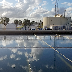 A drinking water treatment plant monitors pH in several stages of water purification.