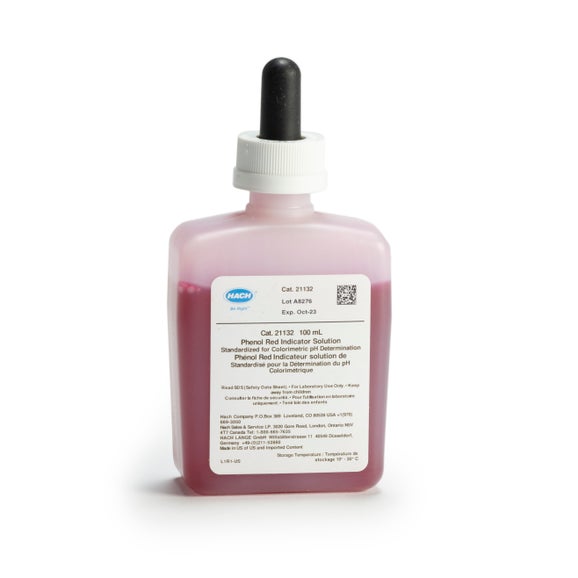 Phenol red indicator solution, 6.5-8.5 pH, 100mL, MDB