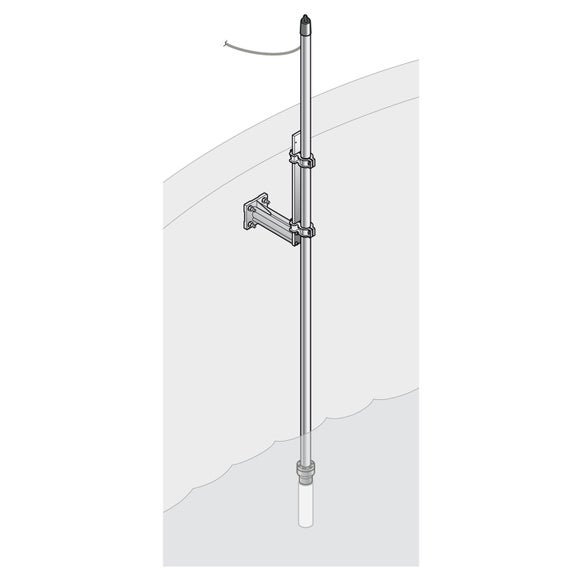 Pole mounting hardware ORP, 24 cm bracket, PVC pole 2 m