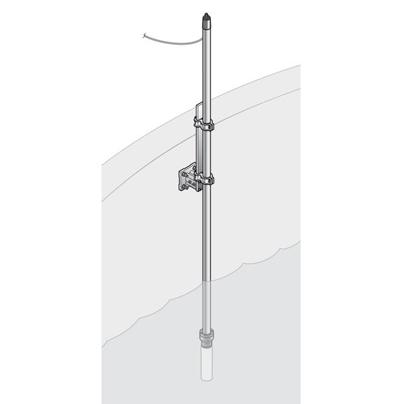 Pole mounting hardware ORP, 10 cm bracket, PVC pole 2 m