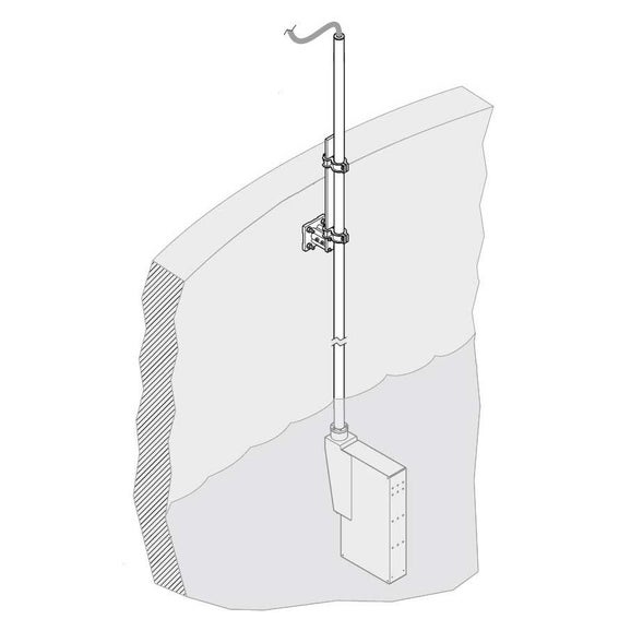 Filtrax Pole mounting hardware, 10 cm bracket, SS pole 2 m