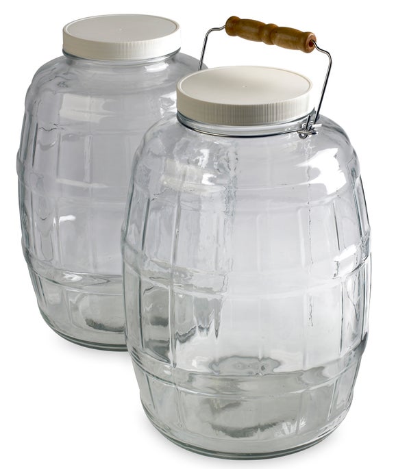 Set of (2) 10 L Glass bottles, with PTFE-lined caps