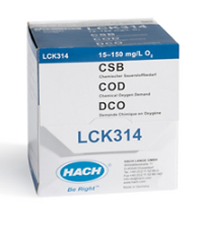 Test Hach de demande chimique en oxygène (DCO) en cuve LCK, LR (15-150 mg/L DCO), 25 tests